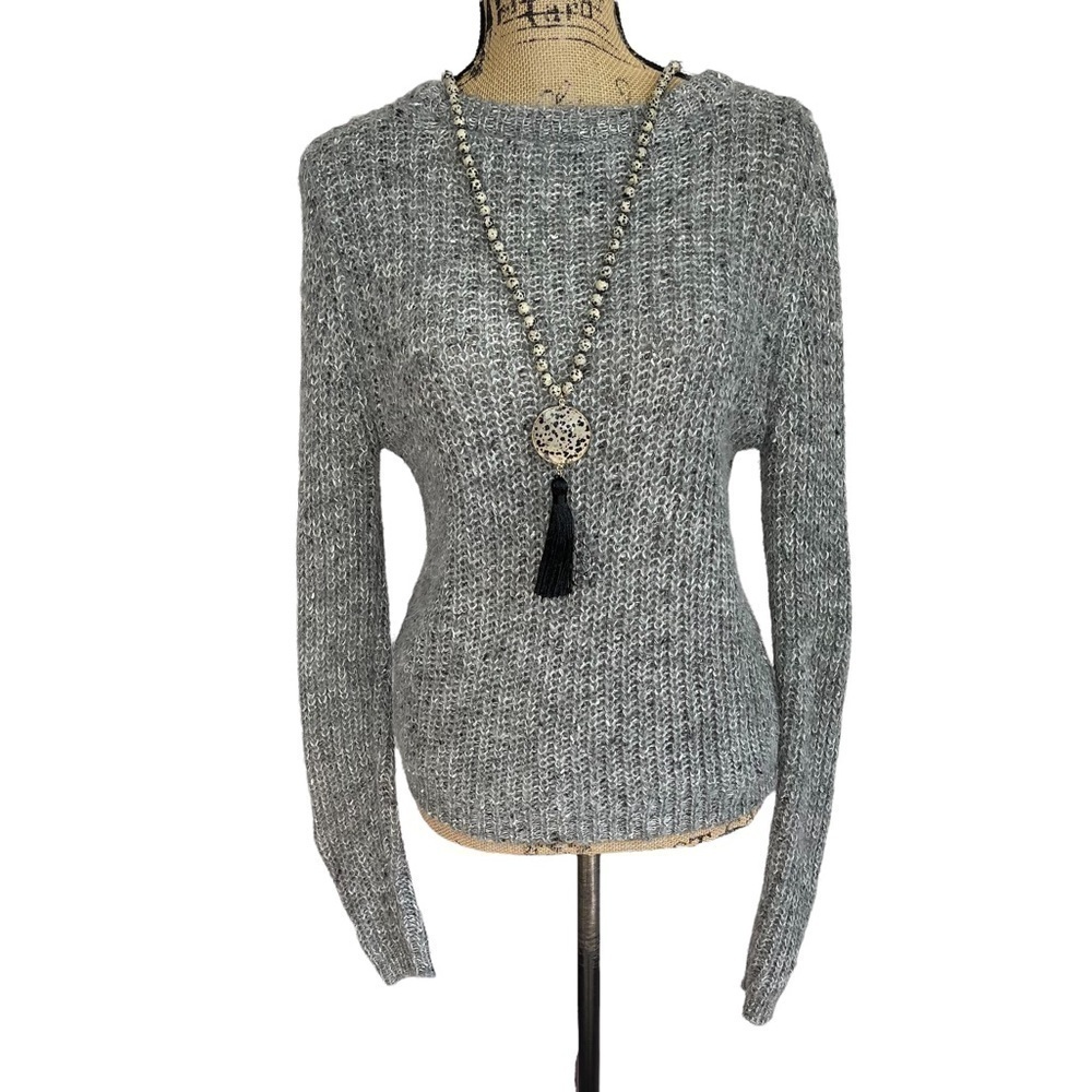 Divided Marled Grey Sweater with Mohair Blend Super Soft Size Small